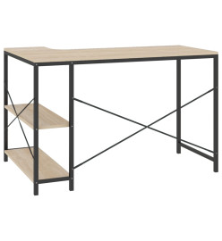 Bureau d'ordinateur Noir et chêne 110x72x70 cm Aggloméré