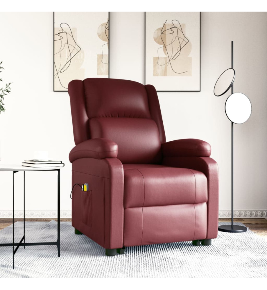 Fauteuil de massage Rouge bordeaux Similicuir