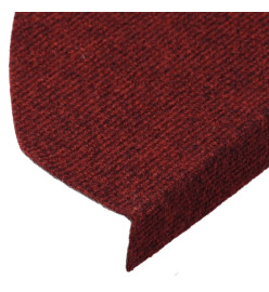 Tapis d'escalier autocollants 15 pcs 65x22,5x3,5 cm Rouge