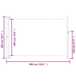 Auvent latéral rétractable de patio 200x300 cm Noir