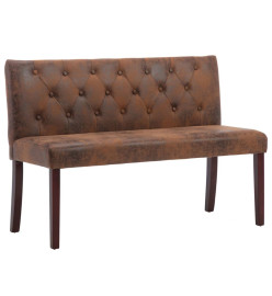 Banc 120 cm Marron Similicuir daim