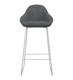 Tabourets de bar lot de 2 gris foncé velours