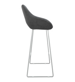 Tabourets de bar lot de 2 gris foncé velours