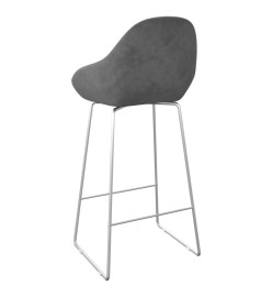 Tabourets de bar lot de 2 gris foncé velours