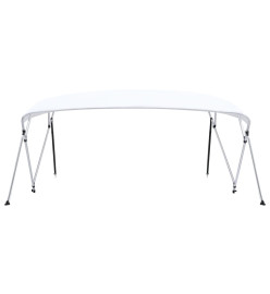 Auvent bimini à 4 arceaux Blanc 243x(230-244)x137 cm