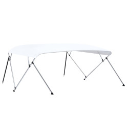 Auvent bimini à 4 arceaux Blanc 243x(230-244)x137 cm