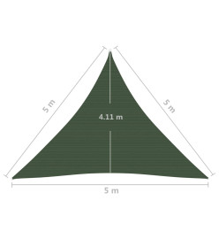 Voile d'ombrage 160 g/m² Vert foncé 5x5x5 m PEHD