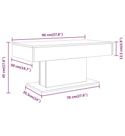 Table basse Sonoma gris 96x50x45 cm Bois d'ingénierie