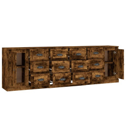 Buffets 3 pcs Chêne fumé Bois d'ingénierie