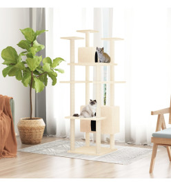 Arbre à chat avec griffoirs en sisal Crème 162 cm