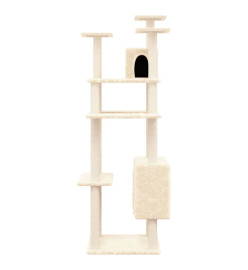 Arbre à chat avec griffoirs en sisal Crème 162 cm