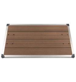 Receveur de douche extérieur WPC Inox 110x62 cm Marron