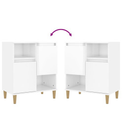 Buffet Blanc brillant 60x35x70 cm Bois d'ingénierie