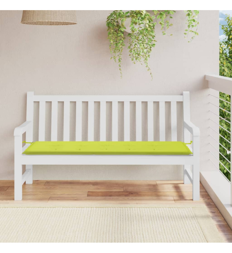 Coussin de banc de jardin vert brillant 150x50x3cm tissu oxford