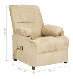 Fauteuil de massage Crème Similicuir daim