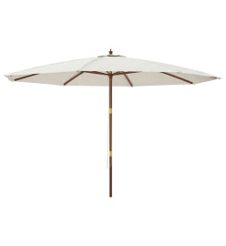 Parasol de jardin avec mât en bois sable 400x273 cm