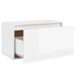 Banc d'entrée 80x40x45 cm Blanc brillant Aggloméré