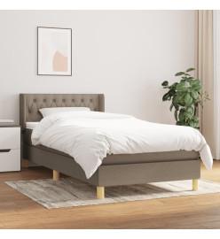 Lit à sommier tapissier avec matelas Taupe 90x190 cm Tissu