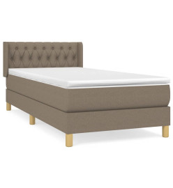 Lit à sommier tapissier avec matelas Taupe 90x190 cm Tissu