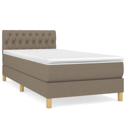 Lit à sommier tapissier avec matelas Taupe 90x190 cm Tissu