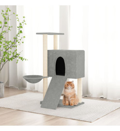 Arbre à chat avec griffoirs en sisal Gris clair 96 cm