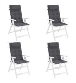 Coussins de chaise à dossier haut lot de 4 anthracite