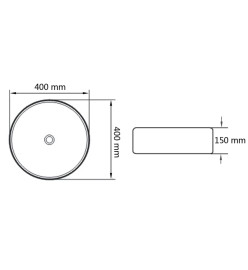 Lavabo ronde Céramique Blanc 40 x 15 cm