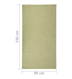 Tapis à tissage plat d'extérieur 80x150 cm Vert