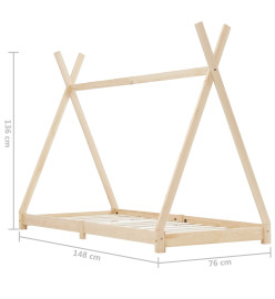 Cadre de lit d'enfant Bois de pin massif 70x140 cm