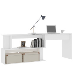 Bureau d'angle Blanc 200x50x76 cm Aggloméré