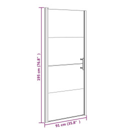 Porte de douche 91x195 cm Verre trempé demi-dépoli Noir