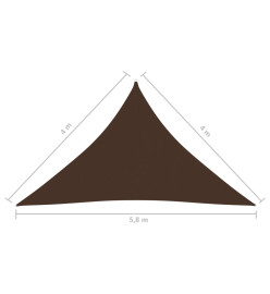 Voile de parasol Tissu Oxford triangulaire 4x4x5,8 m Marron