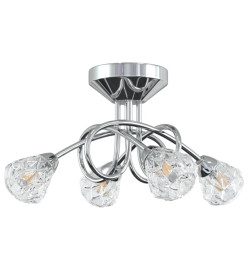 Plafonnier avec abat-jour en treillis de verre pour 4 LED G9