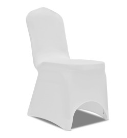 Housse blanche extensible pour chaise 6 pièces