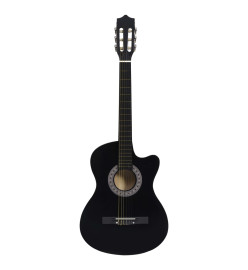 Guitare découpée classique occidentale avec 6 cordes Noir 38"