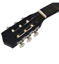 Guitare découpée classique occidentale avec 6 cordes Noir 38"