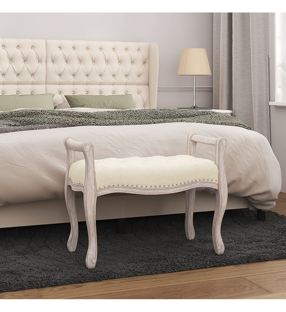 Banc beige 80x45x60 cm lin