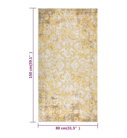 Tapis à tissage plat d'extérieur 80x150 cm Jaune