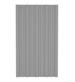 Panneaux de toiture 12 pcs Acier galvanisé Gris 80x45 cm