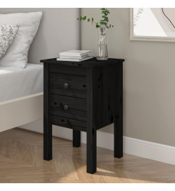 Table de chevet Noir 40x35x61,5 cm Bois de pin massif