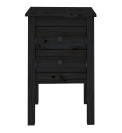 Table de chevet Noir 40x35x61,5 cm Bois de pin massif