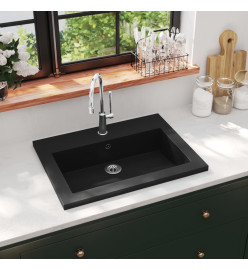 Lavabo en granit 600 x 450 x 120 mm Noir