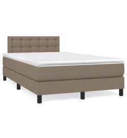 Lit à sommier tapissier avec matelas Taupe 120x200 cm Tissu