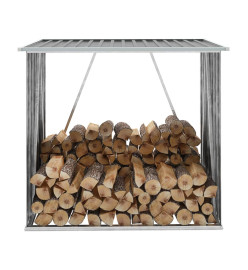 Abri de stockage de bois Acier galvanisé 163x83x154 cm Gris