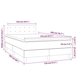 Lit à sommier tapissier avec matelas Taupe 120x200 cm Tissu
