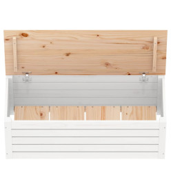 Boîte de rangement Blanc 89x36,5x33 cm Bois massif de pin