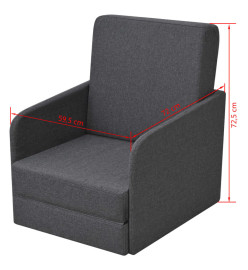 Fauteuil convertible Gris foncé Tissu