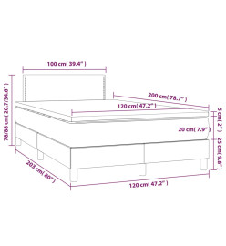 Lit à sommier tapissier avec matelas Taupe 120x200 cm Tissu