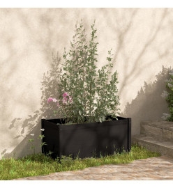 Jardinière Noir 100x50x50 cm Bois de pin massif