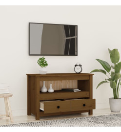 Meuble TV Marron miel 79x35x52 cm Bois de pin massif